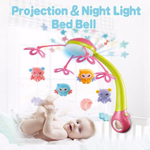 Load image into Gallery viewer, Baby Crib Mobile Holder Rotating Music Hanging Baby Rattle Star Projection Toys