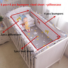 Load image into Gallery viewer, 6pcs/set Blue Universe Design Crib Bedding Set Cotton Toddler Baby Bed Linens Include Baby Cot Bumpers Bed Sheet Pillowcase