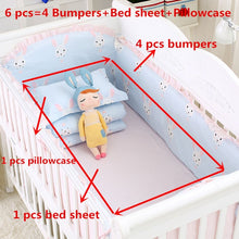 Load image into Gallery viewer, 6pcs/set Blue Universe Design Crib Bedding Set Cotton Toddler Baby Bed Linens Include Baby Cot Bumpers Bed Sheet Pillowcase