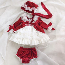Load image into Gallery viewer, 4PCS Spain Dress Girls Royal Costumes Kids Princess Wedding Birthday Dresses Party Lace Robe Fille Baby Girl Christmas Clothing