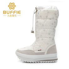 Load image into Gallery viewer, Knee-High Girls winter boots shoe white colour zipper up 2019 new season top quality soft warm fur free shipping teenager female