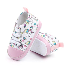 Load image into Gallery viewer, Unicorn graffiti newborn baby girl boys shoes soft shoes