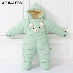 -30 degrees cold Winter warm Down cotton Clothing 2018 New Boy Girl Newborn Coat Parka Romper Baby wear Clothes Snowsuit Costume