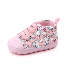 Load image into Gallery viewer, Unicorn graffiti newborn baby girl boys shoes soft shoes