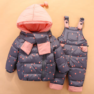 2019 Baby Boys Clothes Winter Snowsuit Kids Down Jacket For Girls Winter Overalls For Girls Coat Clothes Set Infant Suit