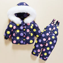 Load image into Gallery viewer, Children Winter Clothing Sets Toddler Kids Warm White Duck Down Jackets + Jumpsuit 2 Pcs Baby Girl Snowsuit Coats Pants Overcoat