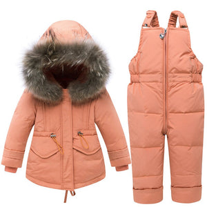 2019 Baby Boys parka Girls Clothes Kids Down Coat Children Warm Snowsuit Outerwear + Romper Clothing Set Russian Winter jackets