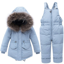 Load image into Gallery viewer, 2019 Baby Boys parka Girls Clothes Kids Down Coat Children Warm Snowsuit Outerwear + Romper Clothing Set Russian Winter jackets