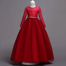 Load image into Gallery viewer, For Wedding and Party Dresses Evening Christmas Girl Long Costume Princess Children Fancy 4-14T Kids Bridesmaid Lace Girls Dress