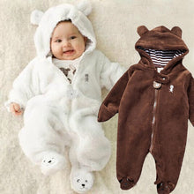 Load image into Gallery viewer, winter plus velvet baby clothes full moon newborn onesies Korean version of coral fleece long-sleeved romper baby clothing
