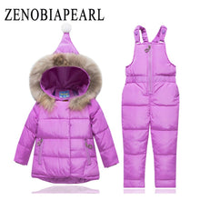 Load image into Gallery viewer, ZENOBIAPEARL Baby Clothes Set Girls Winter Snowsuit Duck Down Jacket Coat Overalls Outdoor Windproof Waterproof Warm Sports Suit