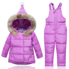 Load image into Gallery viewer, ZENOBIAPEARL Baby Clothes Set Girls Winter Snowsuit Duck Down Jacket Coat Overalls Outdoor Windproof Waterproof Warm Sports Suit