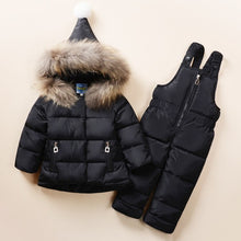 Load image into Gallery viewer, 2018 Winter Baby Girl Down Jackets Natural Fur Boy Down Coats Hooded Snow Wear Girls Down Jacket 80cm 90cm 100cm 6M-2T