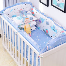 Load image into Gallery viewer, 6pcs/set Blue Universe Design Crib Bedding Set Cotton Toddler Baby Bed Linens Include Baby Cot Bumpers Bed Sheet Pillowcase