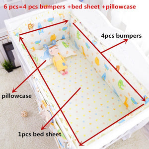 6pcs/set Blue Universe Design Crib Bedding Set Cotton Toddler Baby Bed Linens Include Baby Cot Bumpers Bed Sheet Pillowcase