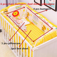 Load image into Gallery viewer, 6pcs/set Blue Universe Design Crib Bedding Set Cotton Toddler Baby Bed Linens Include Baby Cot Bumpers Bed Sheet Pillowcase