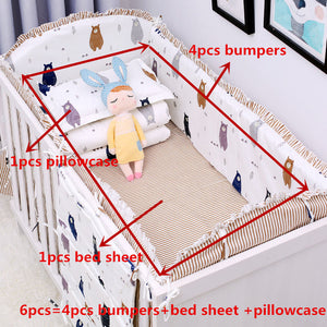 6pcs/set Blue Universe Design Crib Bedding Set Cotton Toddler Baby Bed Linens Include Baby Cot Bumpers Bed Sheet Pillowcase