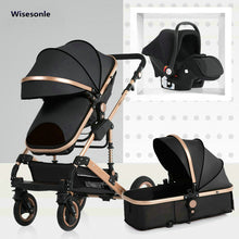 Load image into Gallery viewer, 2019 new baby trolley high landscape 3 to 1 baby stroller double faced children free shipping in four seasons in Russia