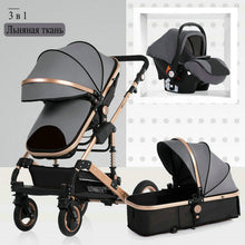 Load image into Gallery viewer, 2019 new baby trolley high landscape 3 to 1 baby stroller double faced children free shipping in four seasons in Russia