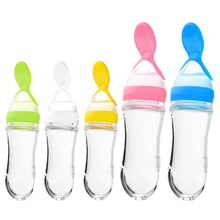 Load image into Gallery viewer, Useful Safety Silicone Baby Bottle With Spoon Food Supplement