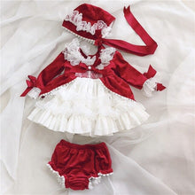 Load image into Gallery viewer, Cekcya Spain Dress Girls Royal Costumes Kids Princess Wedding Birthday Dresses Party Lace Robe Fille Baby Girl Clothing 4PCS Set