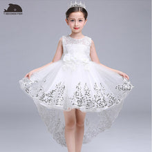 Load image into Gallery viewer, girl  white princess dress for 3-14 years girl party dress 7 seconds fish kids brand vestidos children party dress