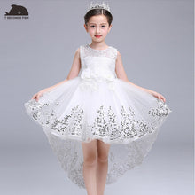 Load image into Gallery viewer, girl  white princess dress for 3-14 years girl party dress 7 seconds fish kids brand vestidos children party dress