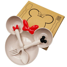 Load image into Gallery viewer, 3Pcs/Set Baby Eating Food Tableware Dishes Kids Dinner Bowl Spoon Fork Fruit Plate Heath Children Training Dinnerware with box