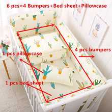 Load image into Gallery viewer, 6pcs/set Blue Universe Design Crib Bedding Set Cotton Toddler Baby Bed Linens Include Baby Cot Bumpers Bed Sheet Pillowcase