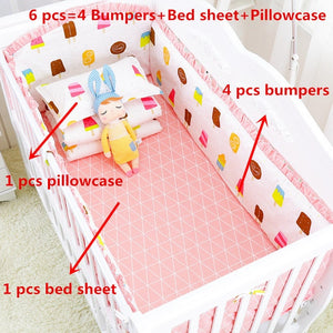 6pcs/set Blue Universe Design Crib Bedding Set Cotton Toddler Baby Bed Linens Include Baby Cot Bumpers Bed Sheet Pillowcase