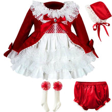 Load image into Gallery viewer, Cekcya Spain Dress Girls Royal Costumes Kids Princess Wedding Birthday Dresses Party Lace Robe Fille Baby Girl Clothing 4PCS Set