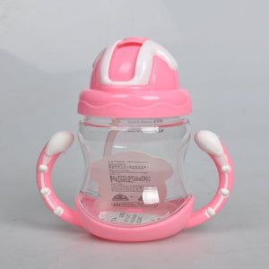 Cute Baby Feeding Cup  with Straw Children Learn Feeding