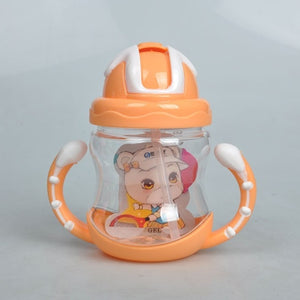 Cute Baby Feeding Cup  with Straw Children Learn Feeding